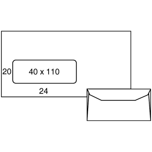 ENVELOP SPEEDMAIL 114X229 WIT VENSTER LINKS 25X