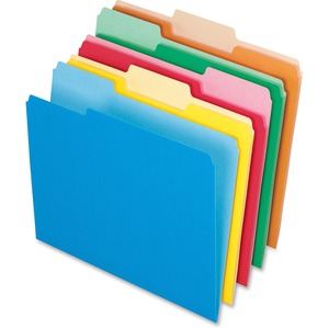 Two-Tone File Folders, 1/3 Cut Top Tab, Letter, Assorted Colors, 100/Box