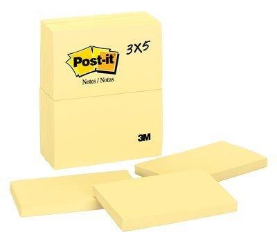 3M Post-It Self Stick Notes 3"X5" 100 Notes