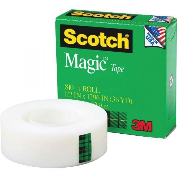 3M-Scotch 810 Magic Tape Box 1/2"X36YD Refill