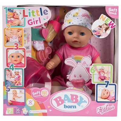 BABY BORN SOFT TOUCH LITTLE GIRL 36CM