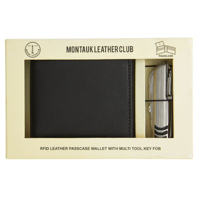 RFID LTHR PASSCASE WALLET W/MULTI TOOL KIT