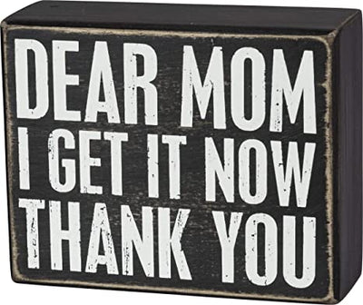 WOOD BOX SIGN-DEAR MOM 5X4"