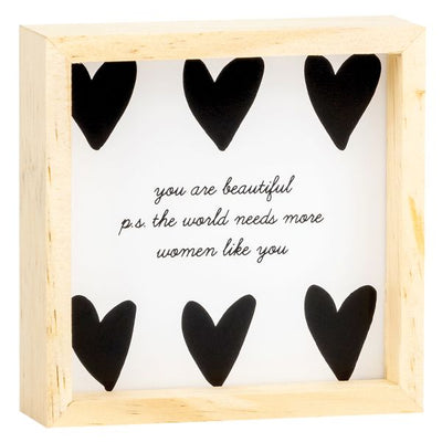 PINE WOOD BOX SIGN-YOU ARE BEAUTIFUL