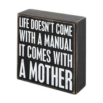 WOOD BOX SIGN-WITH A MOTHER