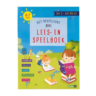 HET REUZE LEUKE AVI LEES-EN SPEELBOEK (AVI 2 AVI M3-E3 6-7 jaar) Verhalen - Puzzels - Spelletjes - Strips - Moppen