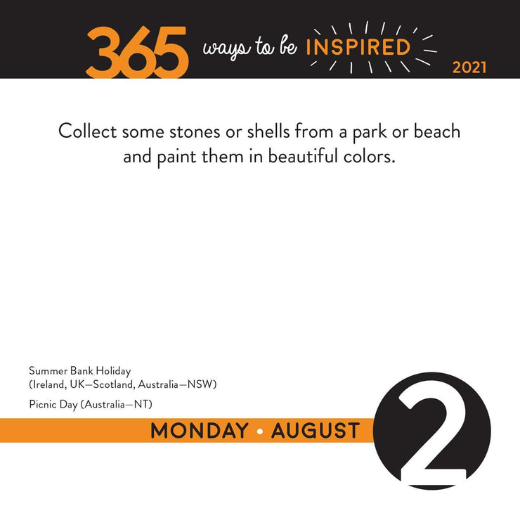 2021 CAL 365 WAYS TO BE INSPIRED Day-To-Day Calendar