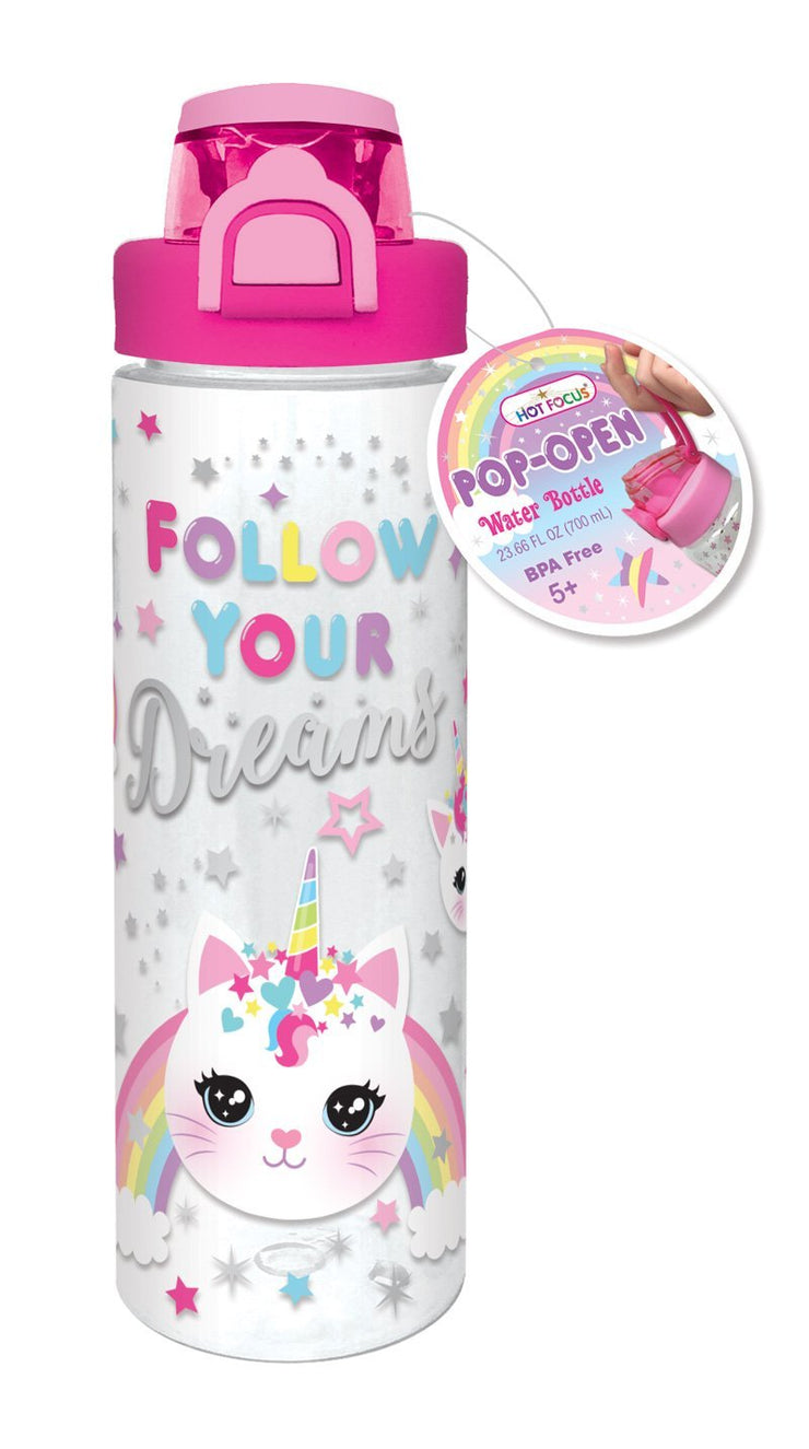 Pop-Open Water Bottle Caticorn