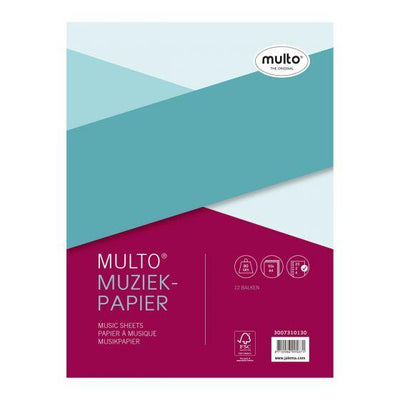 Jalema interieur muziekpapier  A4, 50 sheets, 2-4-23 rings