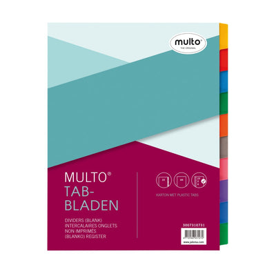 Jalema karton tabbladen 10delig assorted gekleurd 2-4-23 Rings