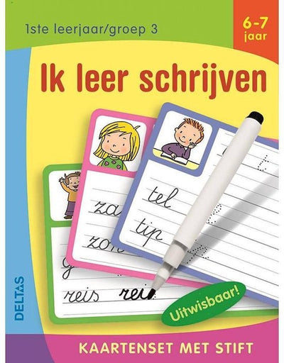 IK LEER SCHRIJVEN - KAARTENSET MET STIFT - 1ste leerjaar/groep 3 6/7 jaar