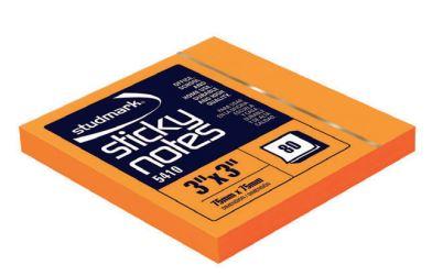 Studmark stick notes 3X3" orange 80 sheets