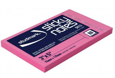 Studmark stick notes 3X5" neon pink