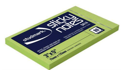 Studmark stick notes 3X5" neon green