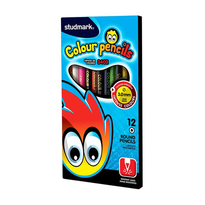 studmark large colour pencils 12 round
