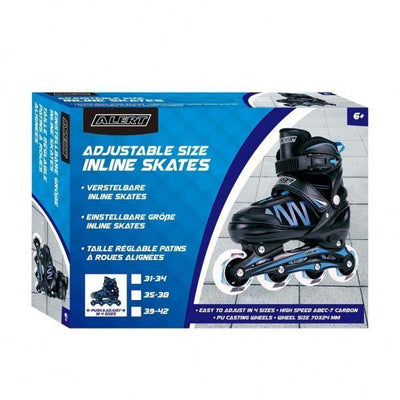 Alert Adjustable Size Inline Skates 35-38 Blue