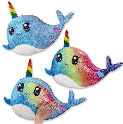 Top Trenz Reversible Sequin Narwhal Pillow