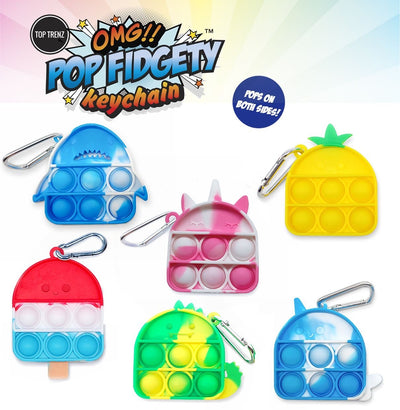 OMG POP FIDGETY  KEYCHAINS