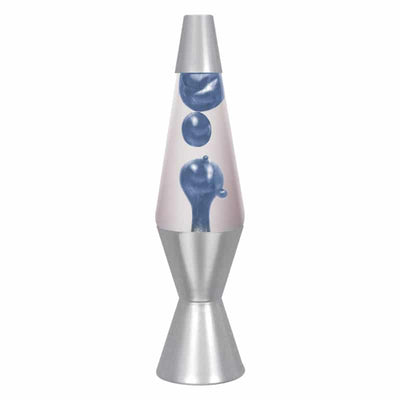 14.5" LAVA LAMP METALLIC BLUE/CLEAR/SILVER