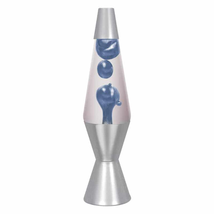 14.5" LAVA LAMP METALLIC BLUE/CLEAR/SILVER