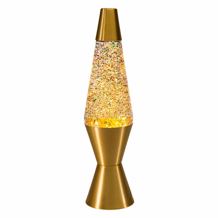 14.5 LAVA LAMP RAINBOW GLITTER CLEAR/GOLD