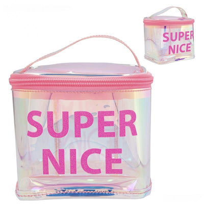 TOPMODEL BEAUTY BAG HOLOGRAM SUPER NICE ROZE