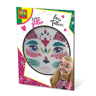 SES 14146 FASHION GLITTER GEZICHT TATTOOS KAT