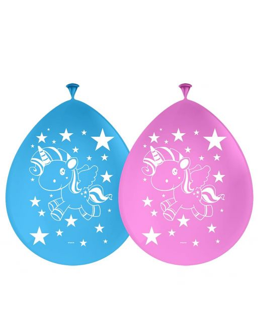 BALLON 30CM UNICORN 8ST