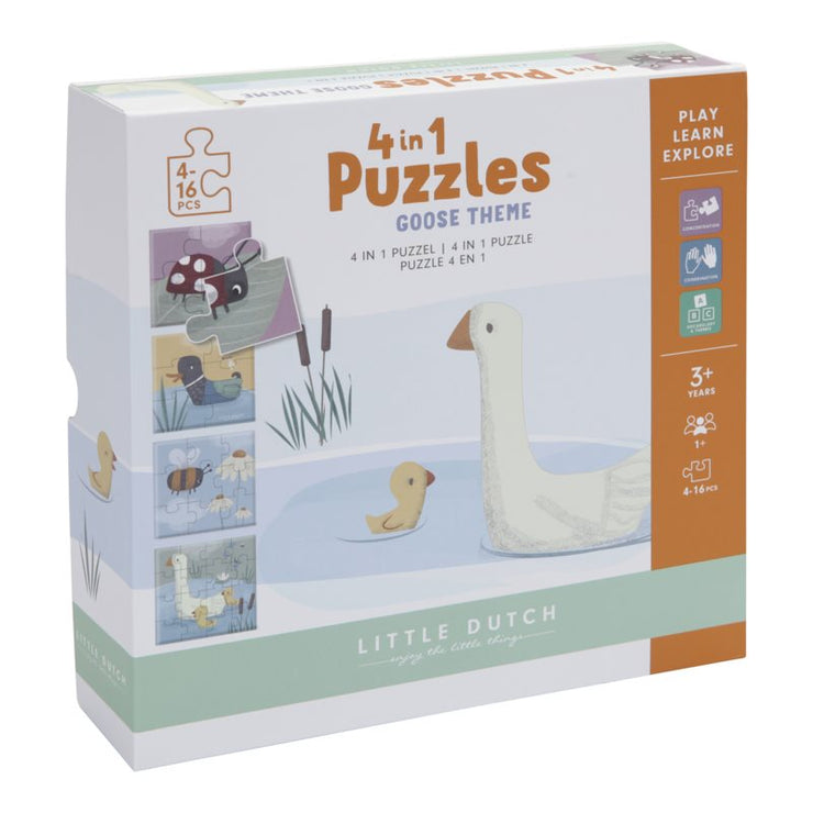 LITTLE DUTCH 4 IN 1 PUZZEL LITTLE GOOSE