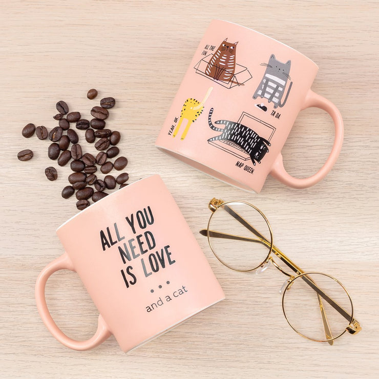 ALL YOU NEED IS LOVE AND CAT MUG