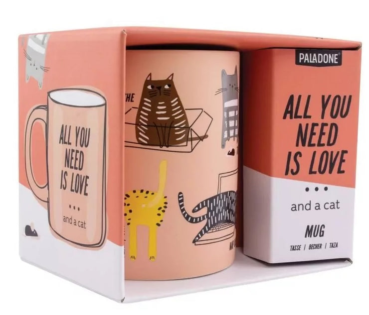 ALL YOU NEED IS LOVE AND CAT MUG