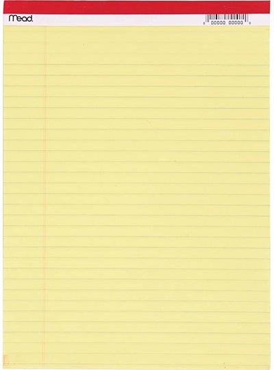 MEAD LEGAL PAD YELLOW 8.5 X 11 50 PAGES