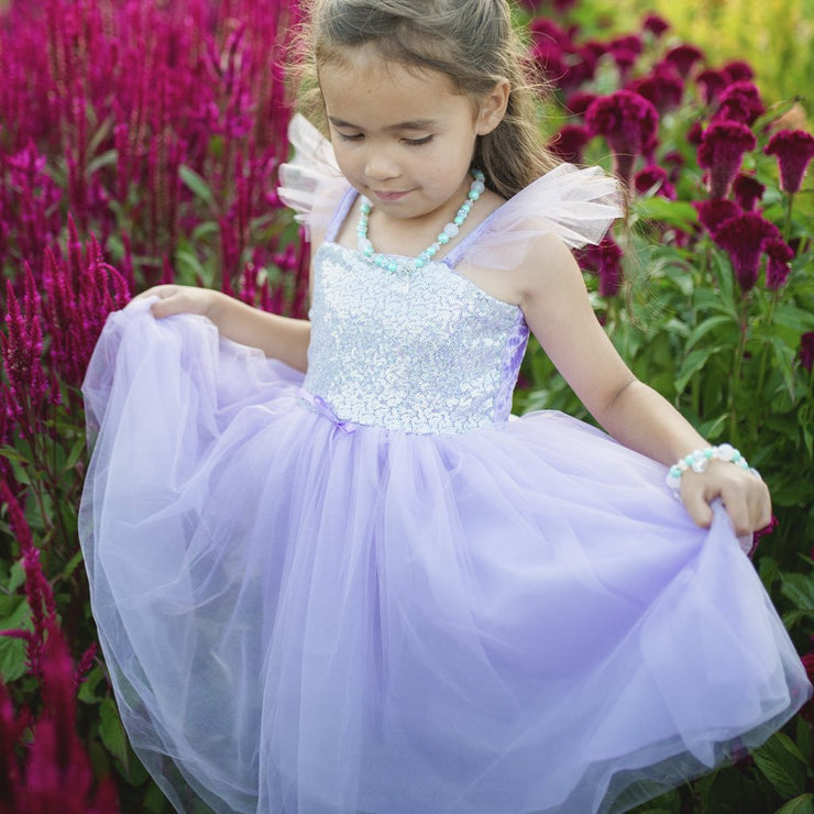 SEQUINS PRINCESS DRESS LILA 5-6