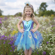 PRETTY PEACOCK DRESS WITH HEADBAND