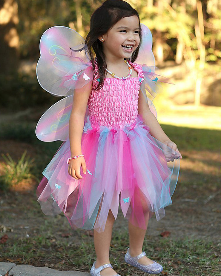 BUTTERFLY DRESS/WINGS/WAND 5-6 PINK