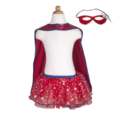 SUPER HERO TUTU,CAPE & MASK 4-6