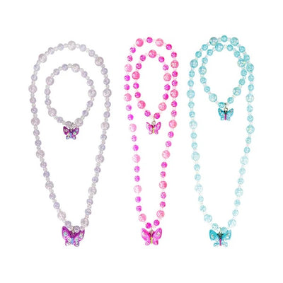 JAZZY BEAD BUTTERFLY NECKLACE/BRACELET SET