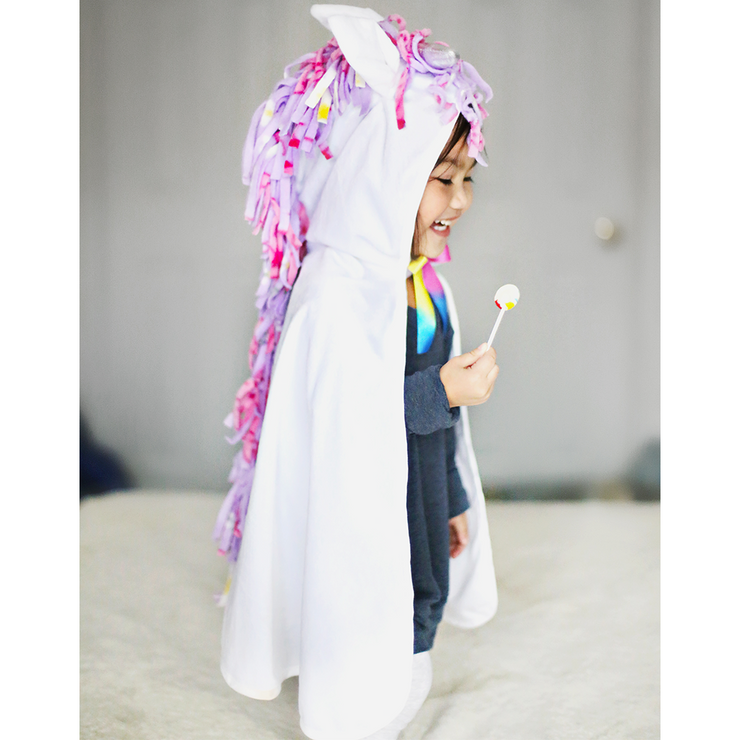 TODDLER UNICORN CAPE WHITE 2/3T