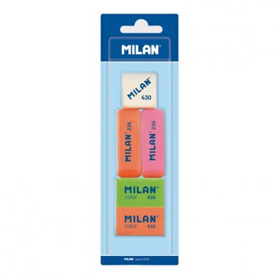5 PIECE ERASERS IN BLISTER