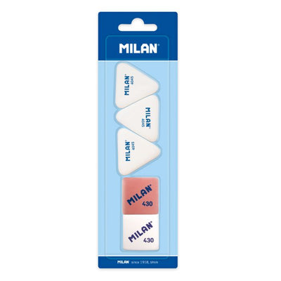 5 PIECE ERASERS SET IN BLISTER