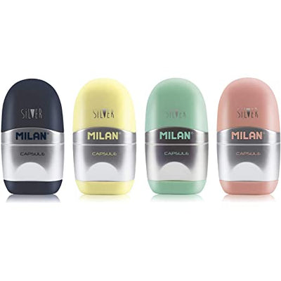 ERASER & SHARPENER CAPSULE SILVER