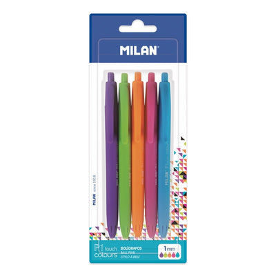 5 PACK TOUCH COLOURS BALLPENS
