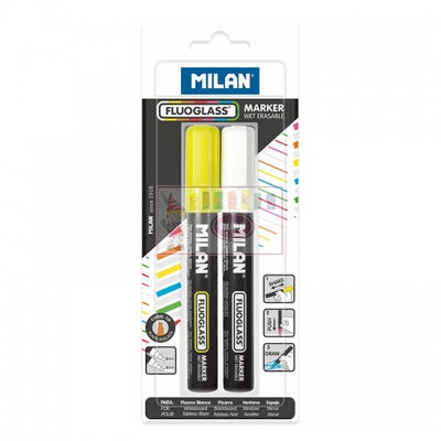 2 PACK FLUOGLASS MARKERS  2-4MM