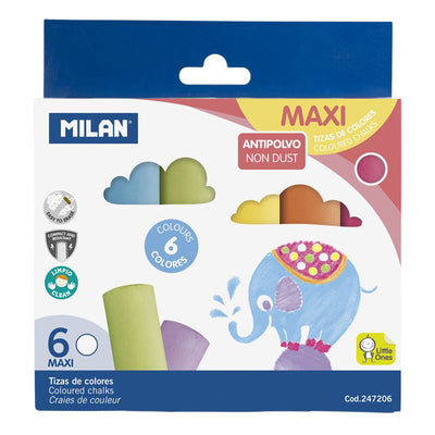 BOX 6 CARBONATE MAXI COLOR CHALK