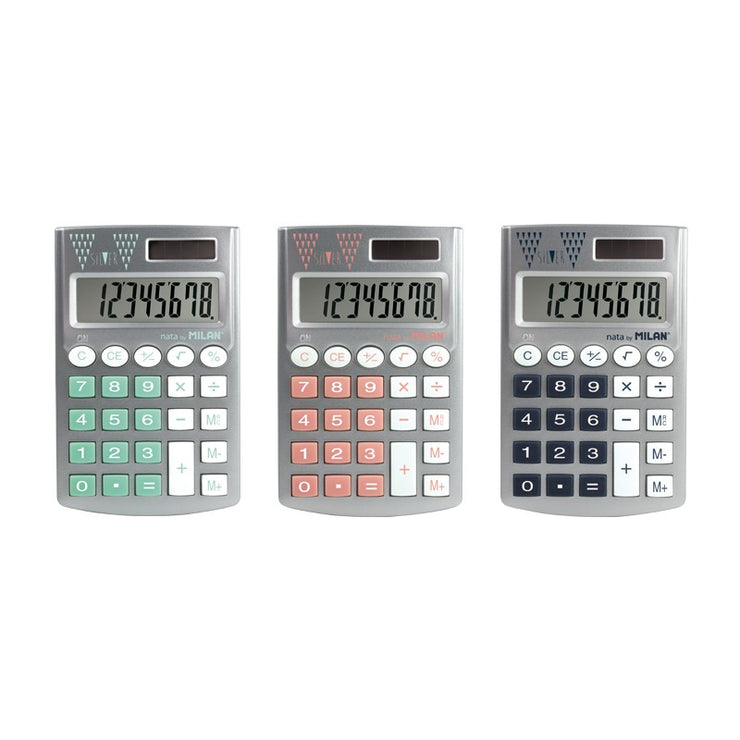 POCKET CALCULATORS SILVER 8 DIGIT