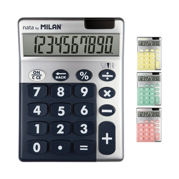 CALCULATOR 10 DIGIT SILVER LARGE KEYS