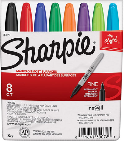 SHARPIE FINE 8-COLORS PERMANENT MARKERS