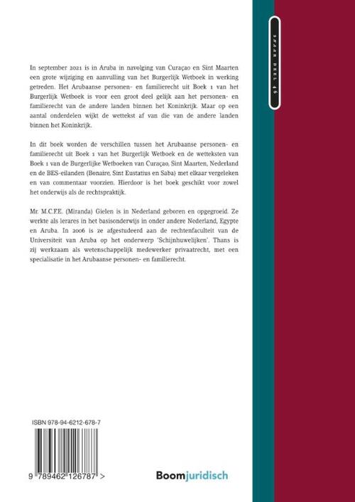 HET ARUBAANS BURGERLIJK WETBOEK 2021 BOEK 1 : Personen- en familierecht - M.C. F. E. Gielen