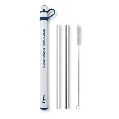 SWIG STAINLESS STEEL STRAW SET-DRINK WELL, TRAVEL OFTEN