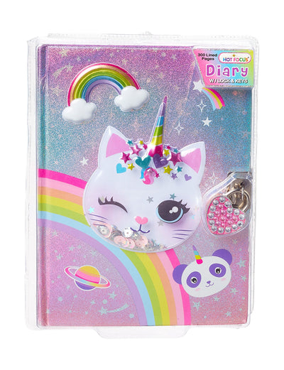 Diary with Lock and Keys Caticorn